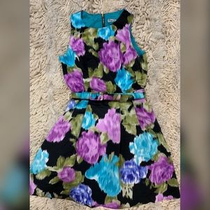 Eliza J floral skater dress size 10 (dry cleaned)